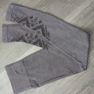 Grayish-Purple Leggings with Southwest Cutout Detail - Small